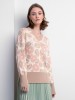 Mariana beige sweater with a floral pattern