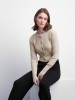 Light beige short merino cardigan Tasya