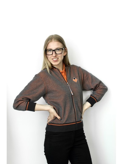 copy of Zippered bomber jacket for Kids TERA Pikky /Light-grey+orange