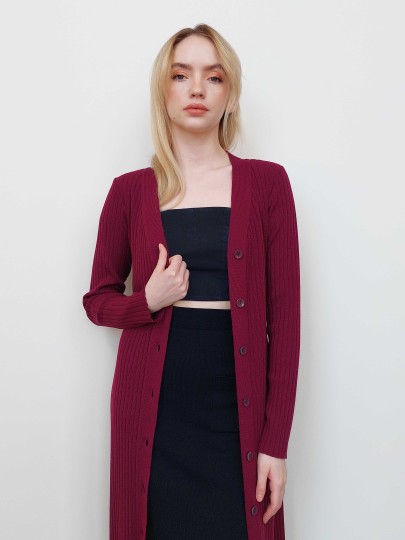 Olivia A purple merino cardigan-dress