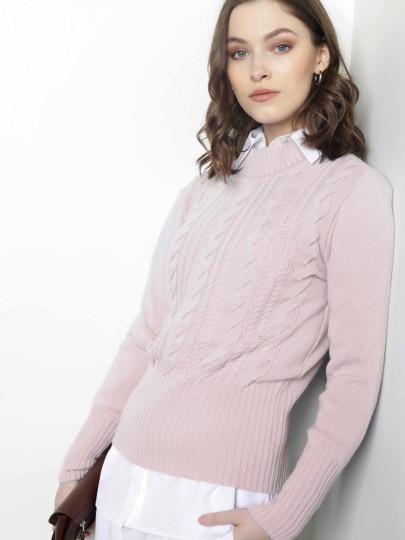 Indy light pink merino sweater