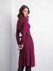 Malyn burgundy merino wool dress