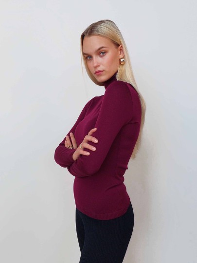 Marin purple merino wool sweater