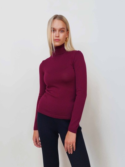 Marin purple merino wool sweater