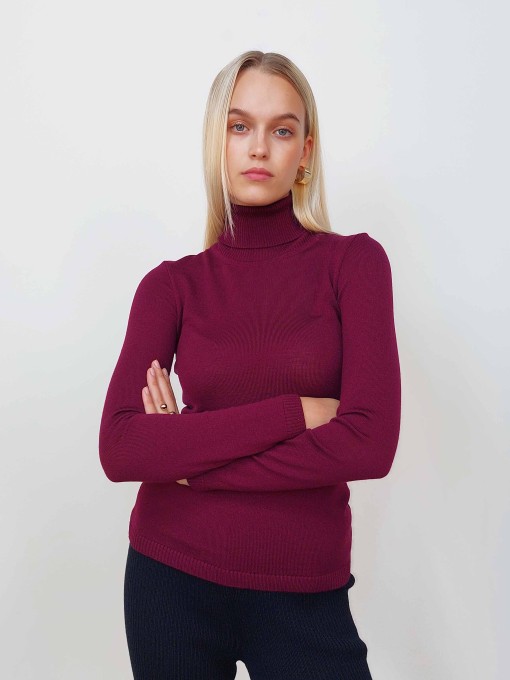 Marin purple merino wool sweater