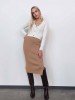 Riva beige merino wool skirt