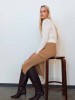 Riva beige merino wool skirt