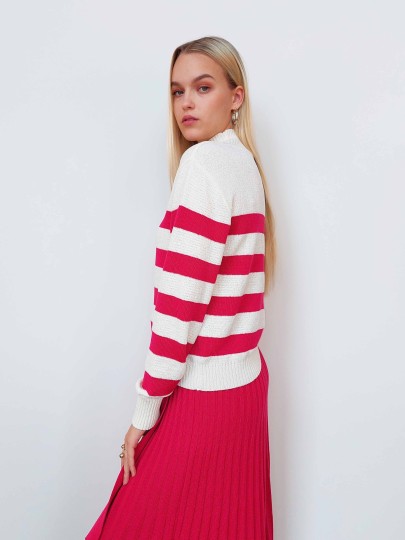 Mirtel sweater with pink stripes