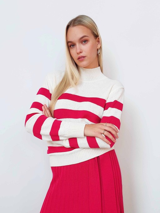 Mirtel sweater with pink stripes