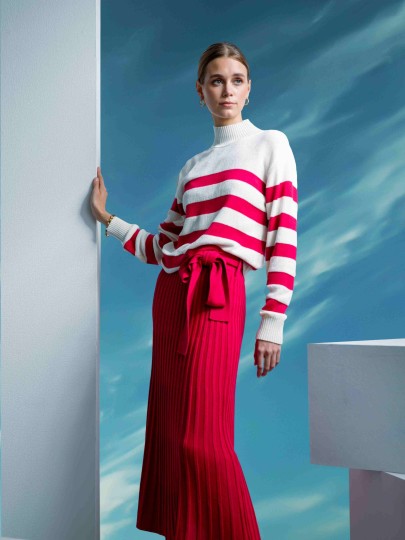 Mirtel sweater with pink stripes