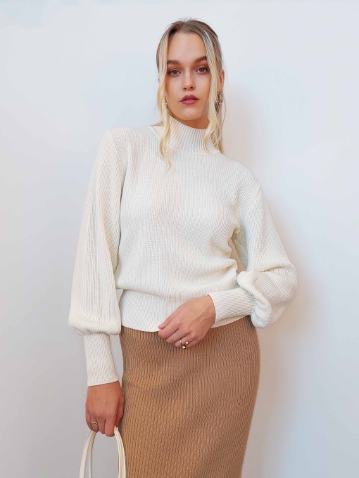 Mirja white merino wool sweater