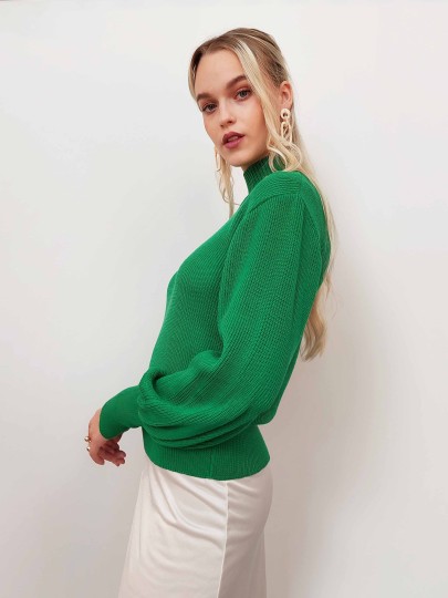 Mirja green merino wool sweater