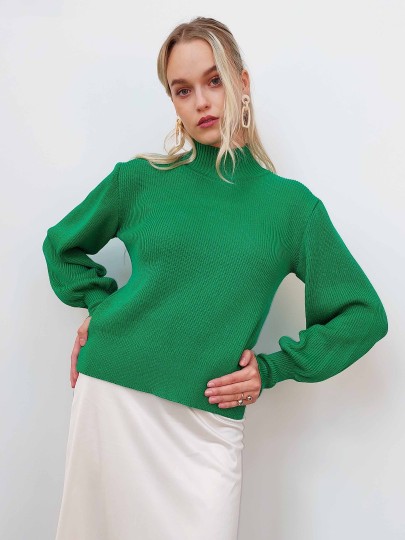 Mirja green merino wool sweater