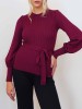 Elin dark purple sweater with belt