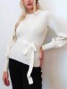 Elin natural white sweater with belt