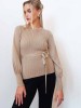 Elin beige sweater with belt