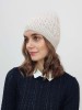 Huty beige merino wool hat