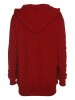 Hooded zip sweat, red