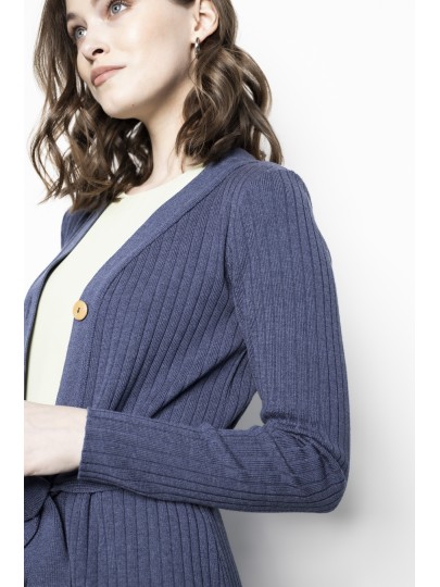 Olivia denim blue merino cardigan