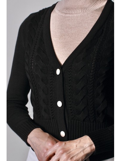 Black merino cardigan Indira