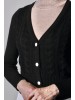 Black merino cardigan Indira