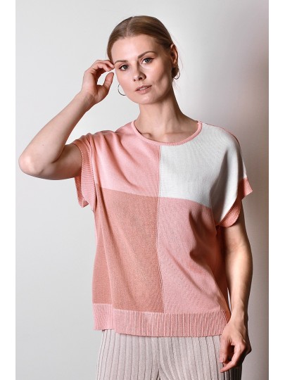 Salmon pink sweater-vest Maya