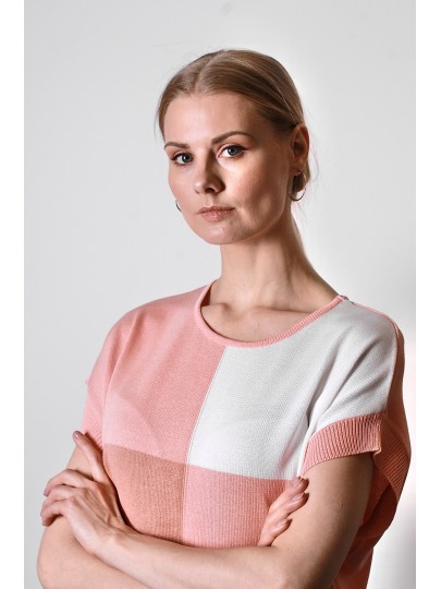 Salmon pink sweater-vest Maya