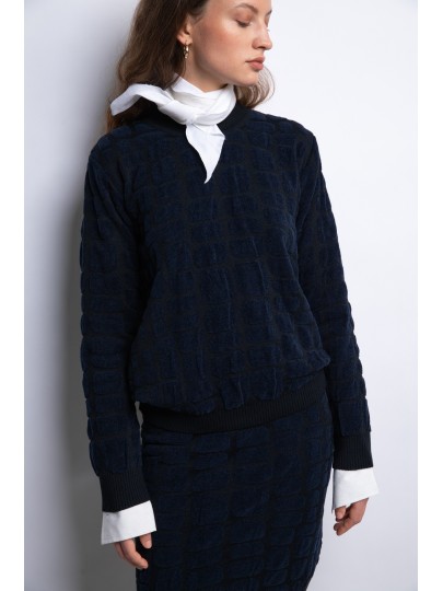 Immik cotton sweater navy-blue