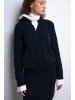 Immik cotton sweater navy-blue