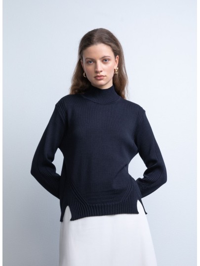 Indra merino sweater navy-blue