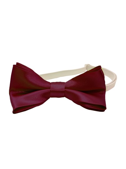 Burgundy bow tie with an...