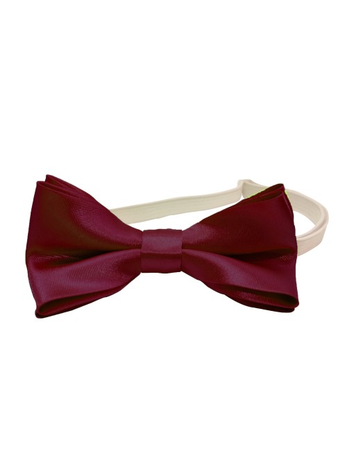 Burgundy bow tie with an elastic