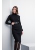 Ailen 110 black merino wool dress