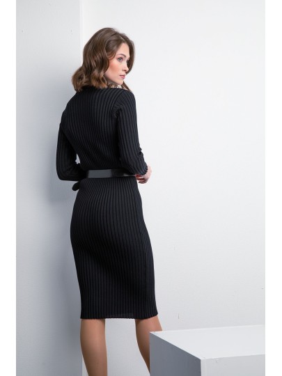 Ailen 110 black merino wool dress