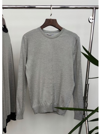 Gray merino slim fit sweater Steel O