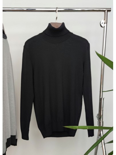 Black merino slim fit sweater Steel K