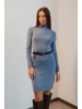 Domino merino wool sky blue dress