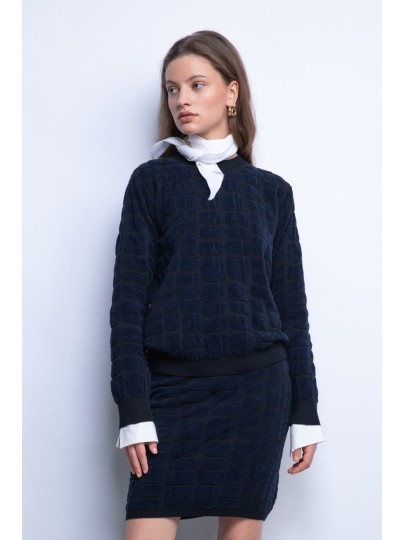 Immik cotton sweater navy-blue