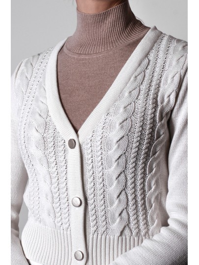 White merino cardigan Indira